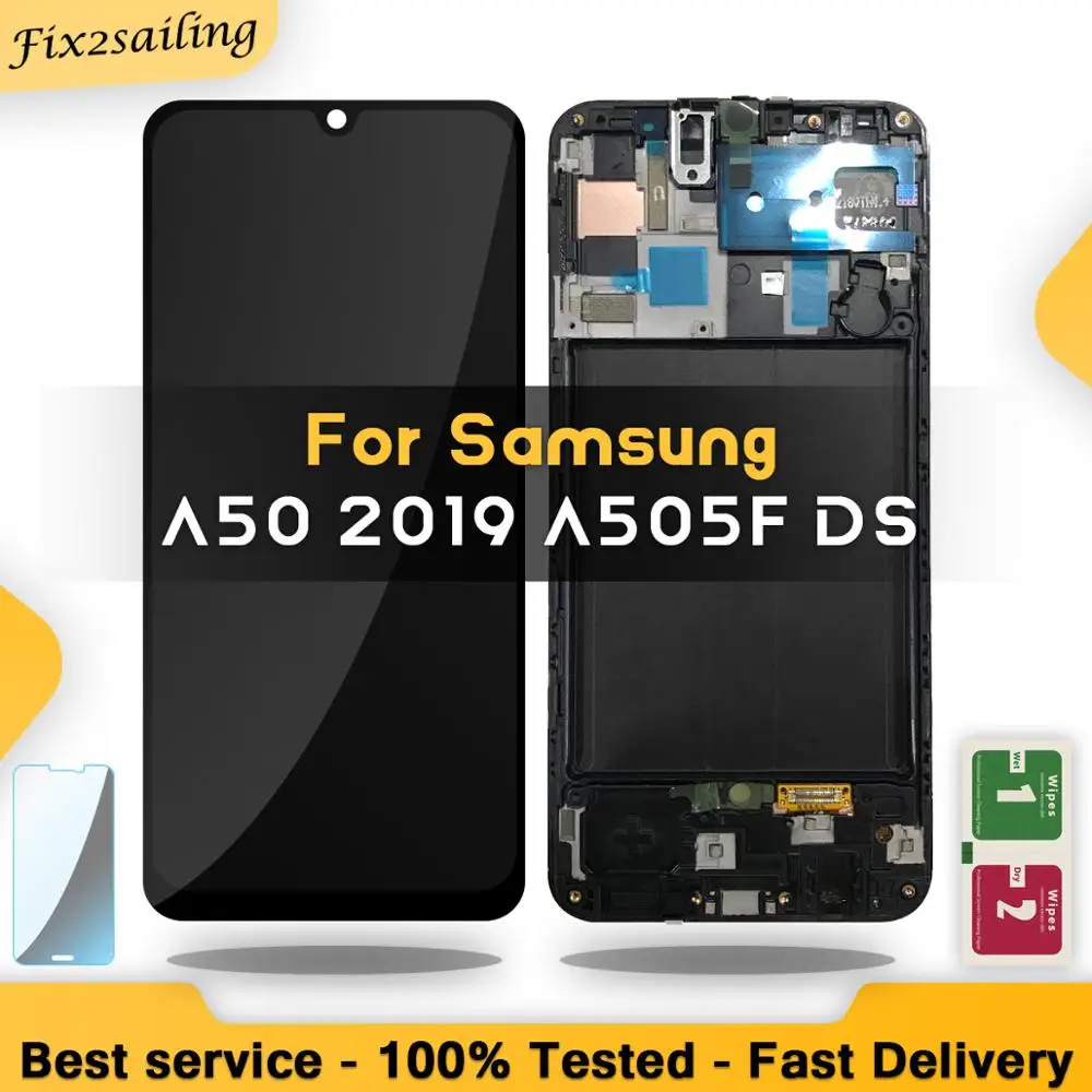 ЖК-дисплей Super AMOLED для Samsung galaxy A50 2019 A505F/DS A505F A505FD A505A сенсорный экран с дигитайзером