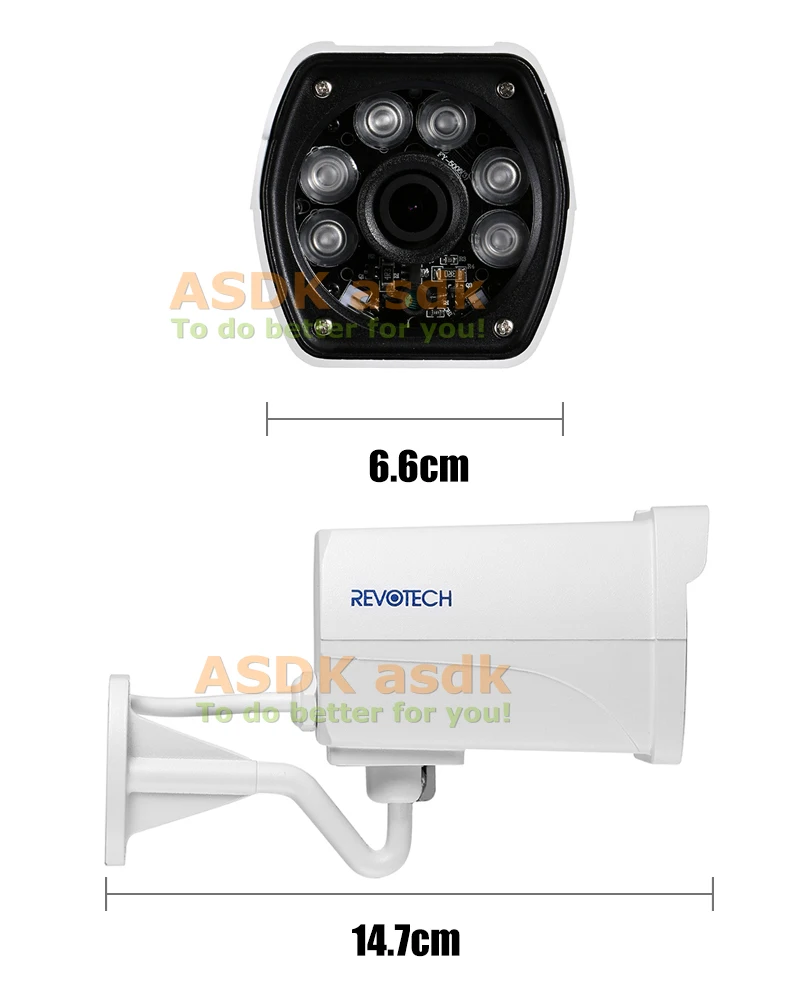 Водонепроницаемая камера видеонаблюдения 720P/1080P AHD 1.0MP/2.0MP 6 светодиодов