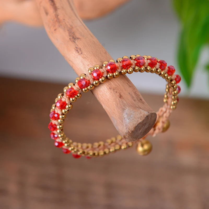 Браслеты с бусинами из кристаллов для женщин браслет шармом латуни