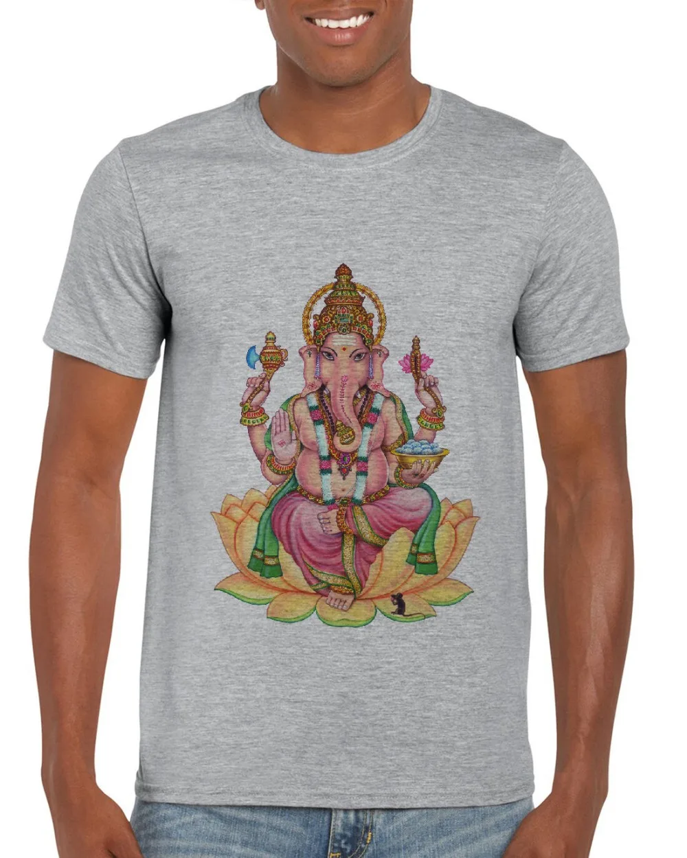 

Jay Ganesha Hindu Religion God Elephant Ganesh Spiritual Yoga Men Newest 2019 Men Fashion Summer T Shirt Funny Cotton Tee