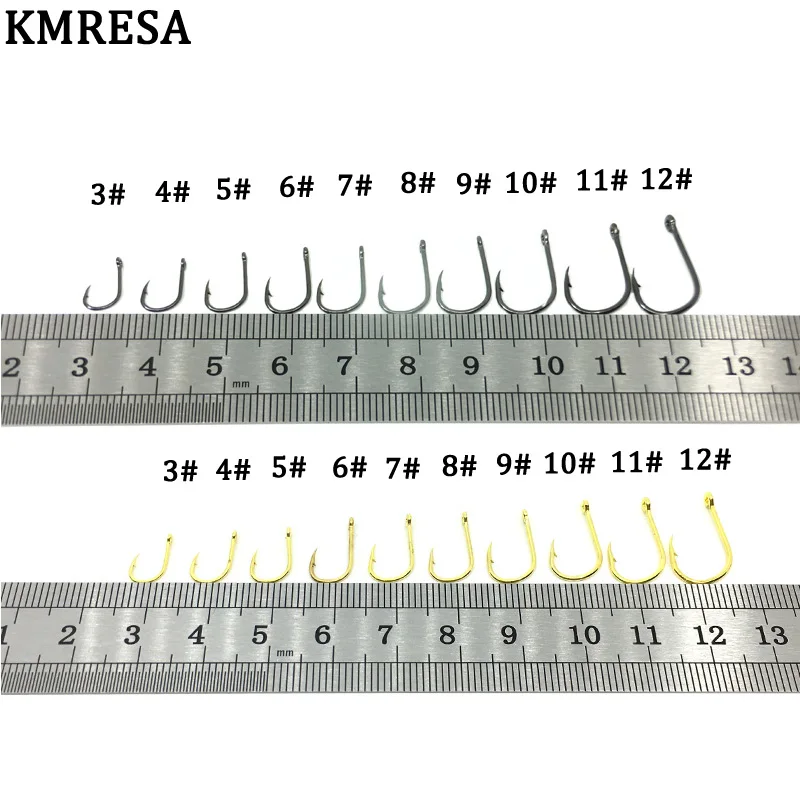 500pcs / set mixed size Fishing Hook# 3~ 12 carbon steel carp fishhook Original box Jigging Bait hook Fishing tackle