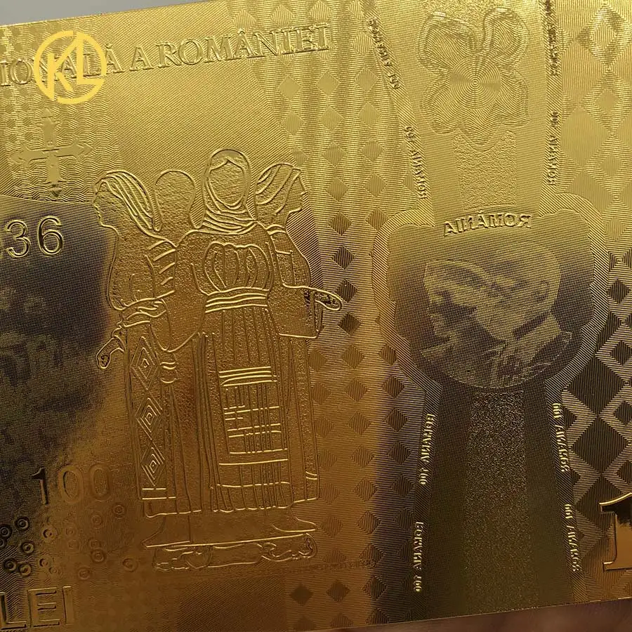 Полноценная Золотая банкнота KL 1 шт Румынская сувенирная валюта 100 Лэй для
