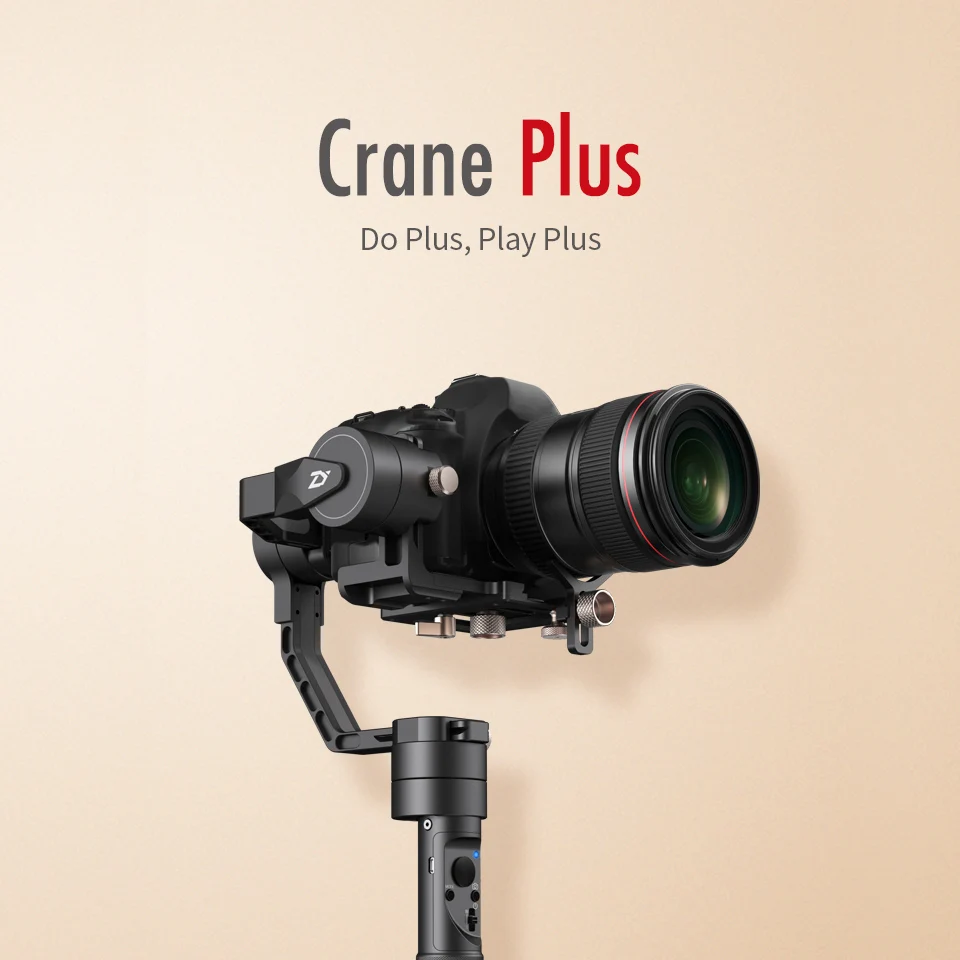 ZHIYUN Crane Plus Gimbal сверхмощный 3 оси 2,5 кг Полезная нагрузка для большинства DSLR и беззеркальных камер SONY, CANON Ручной Стабилизатор