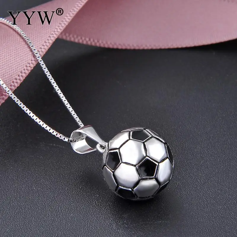 Подвеска из стерлингового серебра 925 пробы кавайная цепочка для футбола