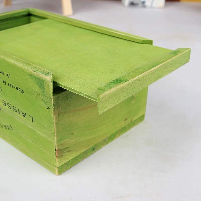 

3 Colors Square Retro Wooden Facial Tissue Box Hotel/ Coffee House