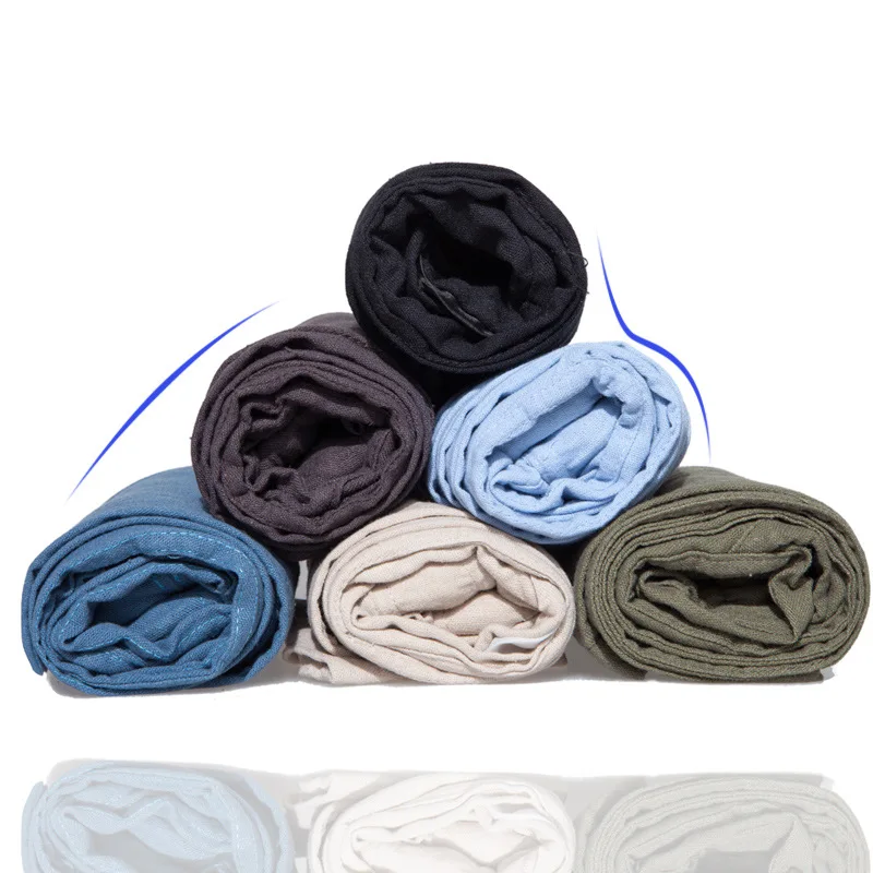

Men Linen Casual Long Pants Solid 6 Colors Mid Waist Pockets Drawstring Straight Trousers Plus Size L-5XL Streetwear 914-254