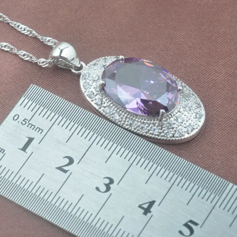 Горячая распродажа Фиолетовый Кристалл циркония женские серебряные Ювелирные