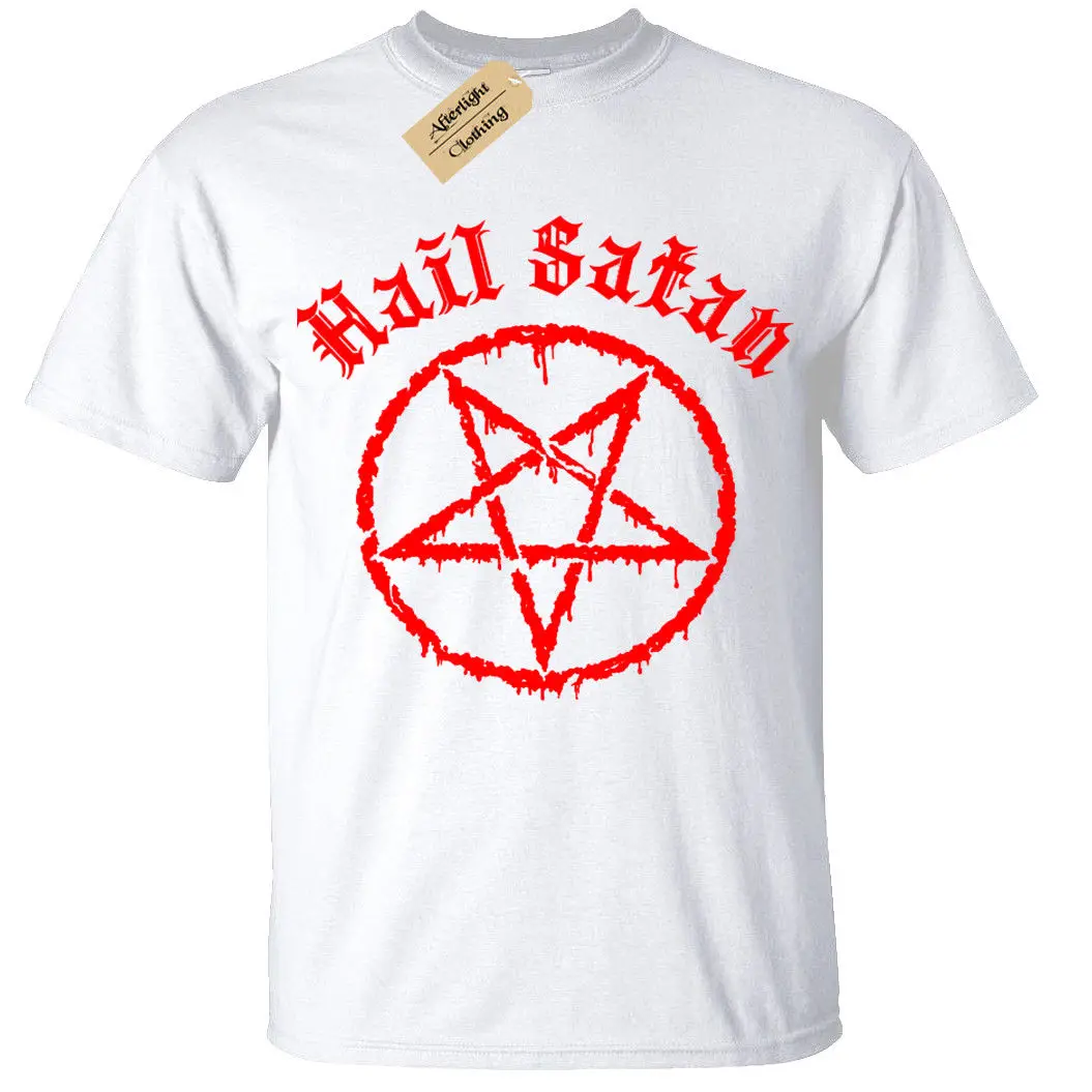 Футболка с надписью Hail satan Мужская футболка пентаграммой рок Готик унитаз