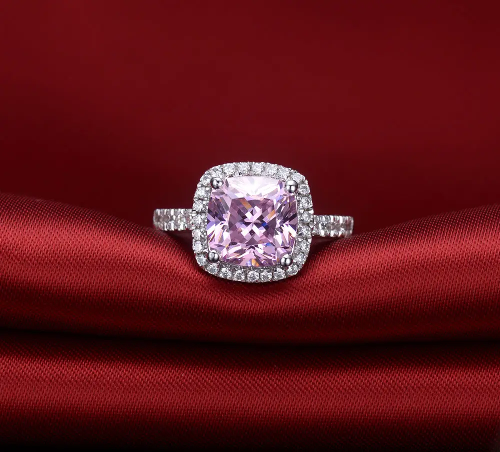 Женское Обручальное Кольцо Vecalon розовое обручальное кольцо из стерлингового