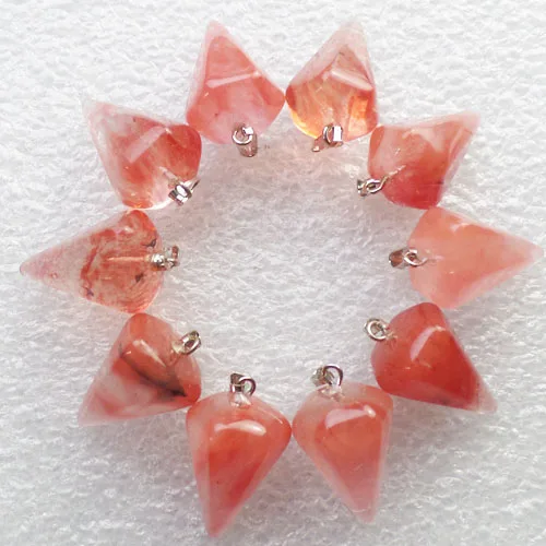 Бесплатная доставка 10 шт красивый красно-вишневый кварц кулон из бисера