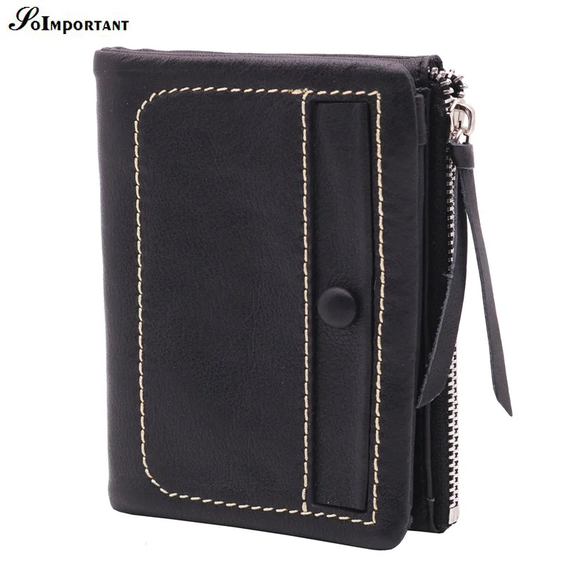 

New Fashion Small Women Wallets Female Genuine Leather Womens Wallet Zipper Design Lady Purse With Coin Purse Pockets Mini Walet