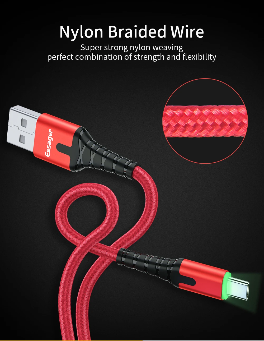 Светодиодный кабель USB type C USB C 3A кабель для быстрой зарядки кабель usbc для samsung S9 S8 huawei mate 20 Xiaomi 9 светильник usb type C