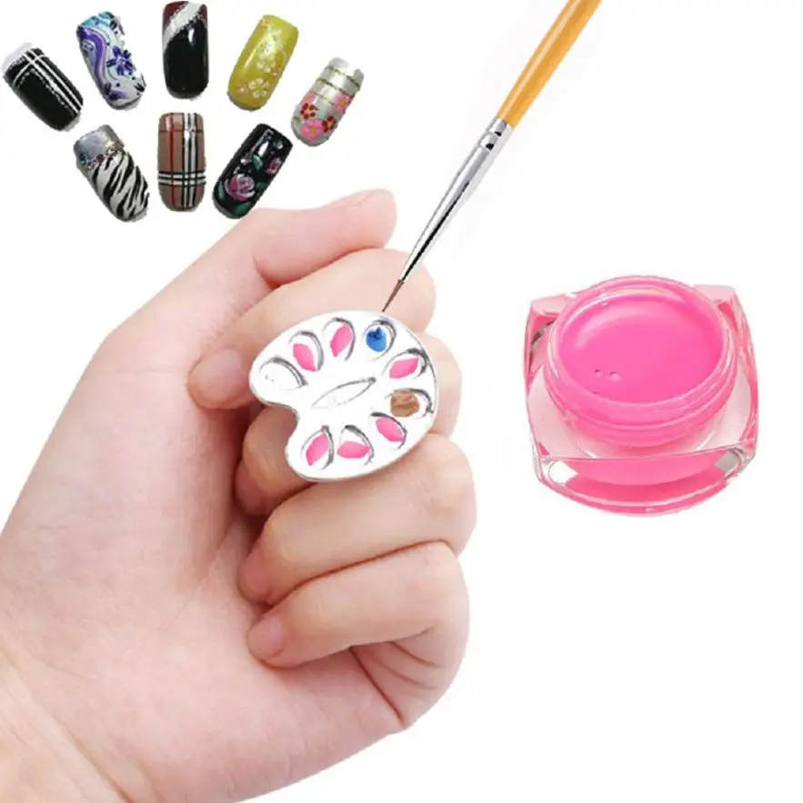 Мини пальцевое кольцо для дизайна ногтей палитра рукоделия маникюра инструменты