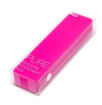 RR01-Rose Red KACO PURE Silicone Stationery Pencil Case Creative Anti-Static Protect Pencils Candy Case Pencil Pencil Case+1 Black Gel Pen - Цвет: RR01-Rose Red