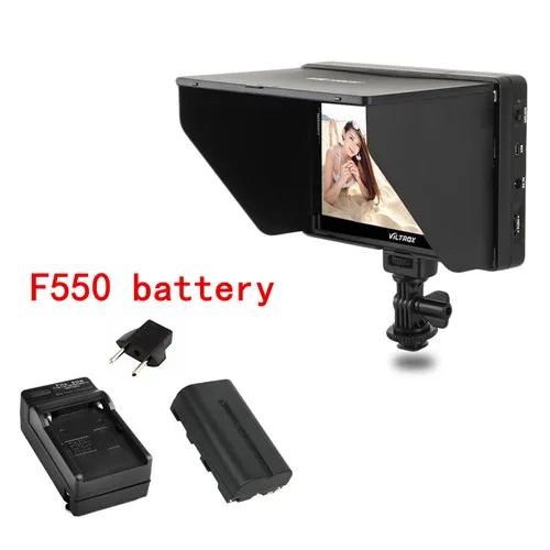 F550 battery Viltrox DC-70HD 7 ''1920x1200 HD ЖК-камера видеомонитор дисплей поле ips HDMI AV Входная батарея и зарядное устройство для Canon Nikon DSLR - Цвет: F550 battery