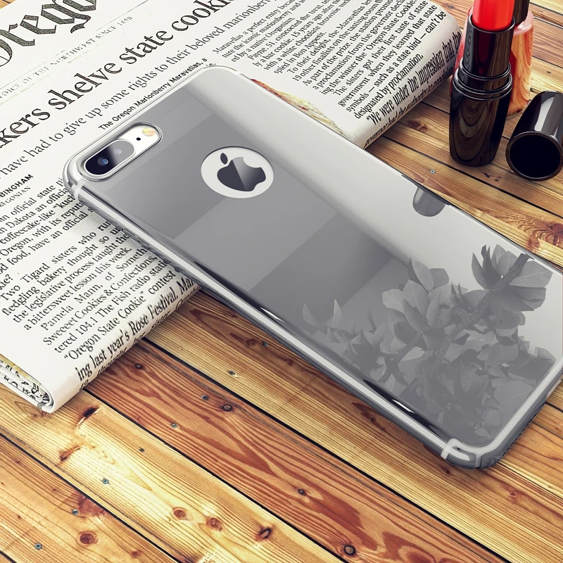 Roybens для iPhone 6 S Роскошный чехол Plus Bling Glossy Зеркало Metal кожи тонкий Логотип круг