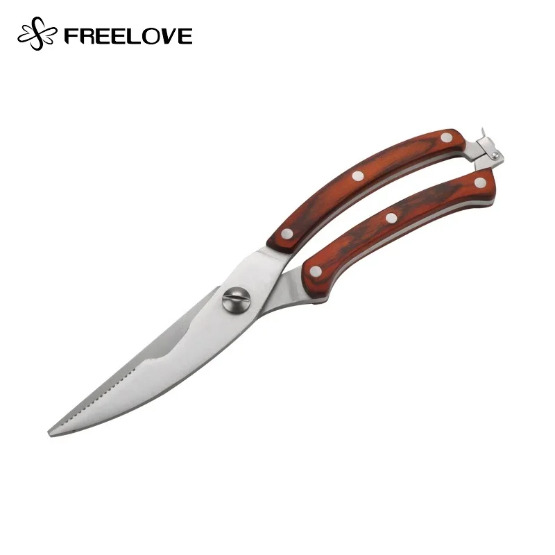 Нержавеющая сталь 3CR13 автоматическая весна Красный деревянный замок кухонные