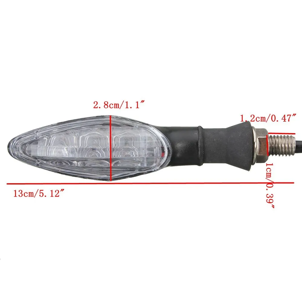 4 Шт. 12 В Универсальный Черный Мотоцикл 3 Желтый СВЕТОДИОД Сигнала Поворота