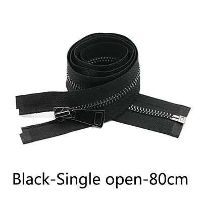 BlackSingle-80CM Meetee15-120cm 5# металлическая молния двойные ползунки самоблокирующиеся длинная застежка-молния DIY пуховик мешковатые брюки пошив одежды Декор Аксессуары - Цвет: BlackSingle-80CM