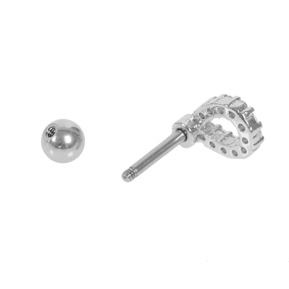 1Pcs Surgical Steel Crystal Different Design Ear Studs Cartilage Earrings Tragus Helix Piercing Gauges Lip Rings | Украшения и