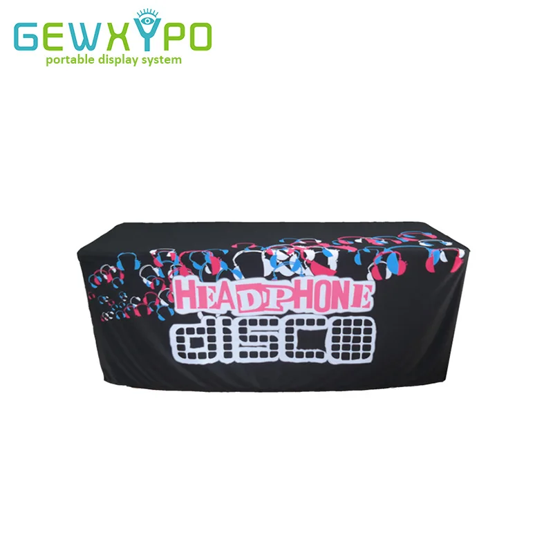Premium Trade Show Booth Advertising Display 6ft Loose Fit Table Cover/Table Throw/Table Cloth Four Sided Full Color Printing