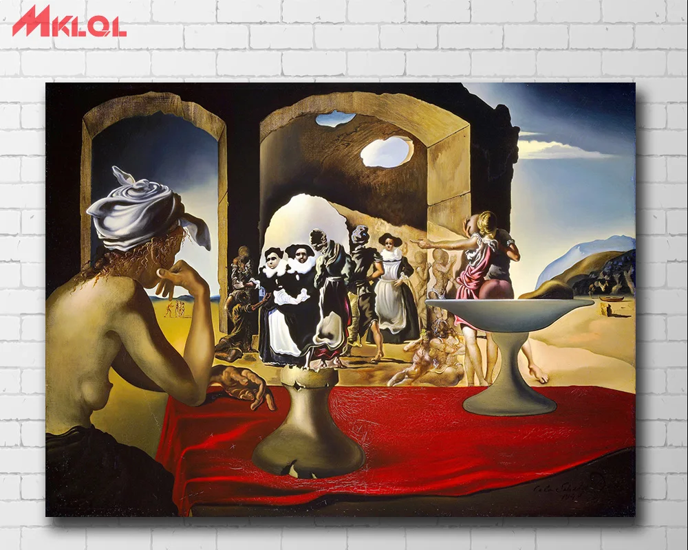 

Salvador-dali-Surrealist picture slave market Canvas Painting For Living Room Home Decoration Oil Painting On Canvas Wall Art