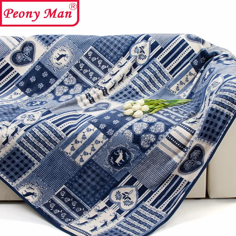 Высокое качество фланелевое одеяло Пион для мужчин и взрослых зима осень толстые