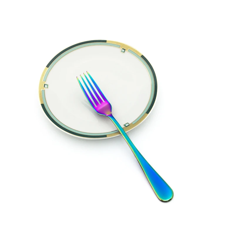 Вилки для столовых приборов 8 дюймов 20 см радужные разноцветные вилки стейка