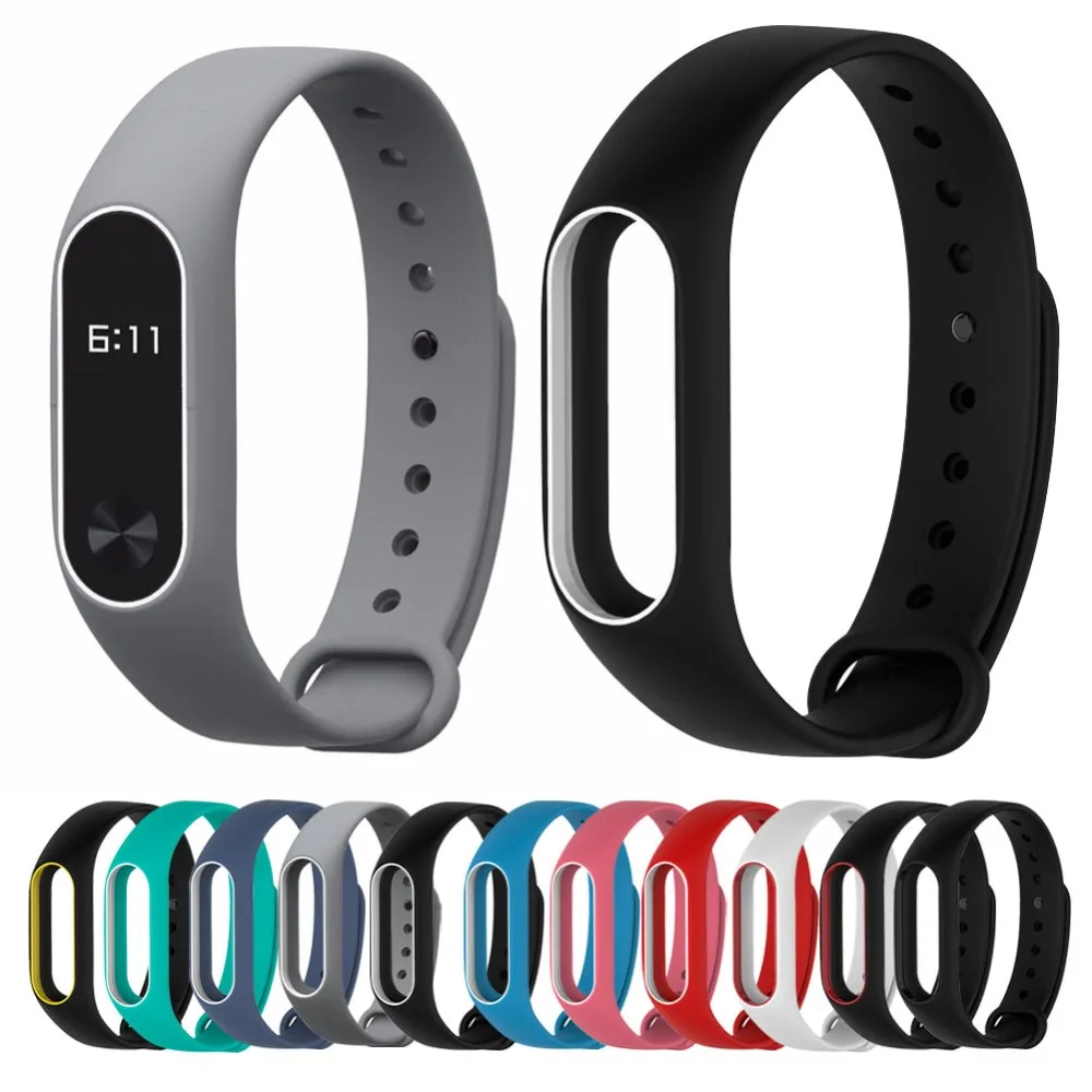 2 шт. сменный ремешок для Xiaomi mi Band силиконовые браслеты Xiao band умный Браслет 10
