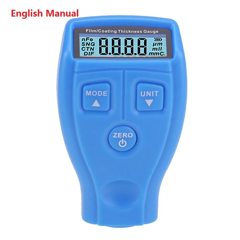 Blue English GM200 толщиномер с покрытием, измеритель толщины, тестер, ультразвуковая пленка, мини покрытие, машина, тоньше, измеритель толщины - Цвет: Blue English