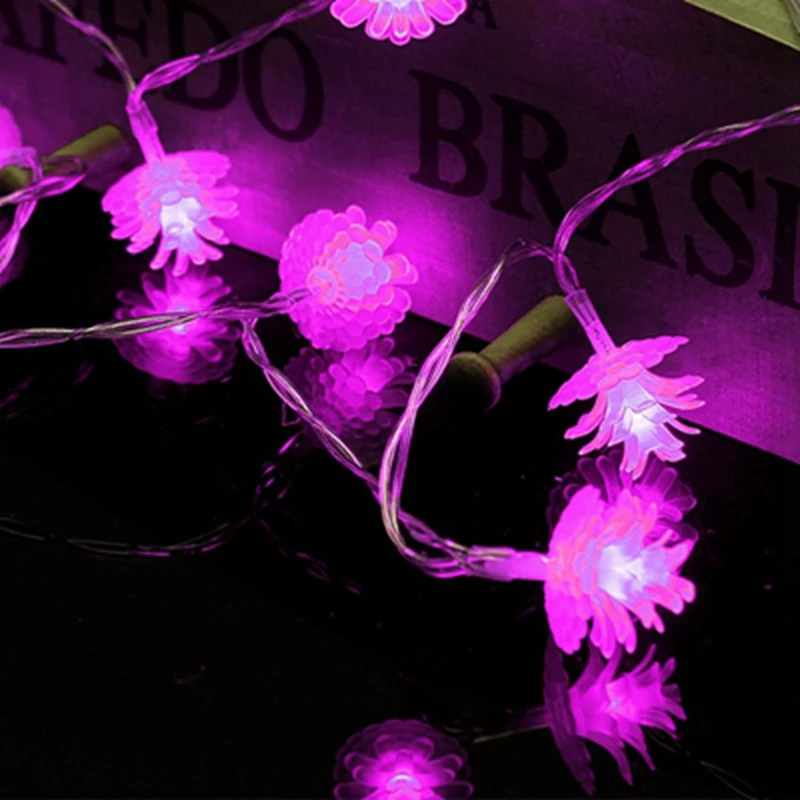 LED Pine cone Fairy light String 3AA Battery Operated 1M 2M 3M 5M 10M waterproof Christmas Holiday wedding Decoration garland