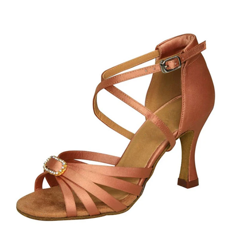 Женские атласные туфли для латиноамериканских танцев 6 разных цветов размеры США