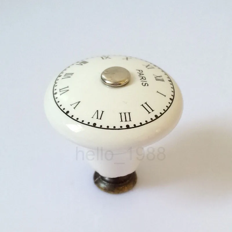 Креативные керамические часы ручка шкафа шкаф комод выдвижная Париж античная