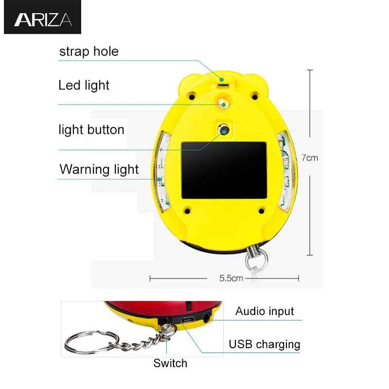 Ariza 130 дБ Самозащита SOS аварийная Личная тревожная сигнализация брелок со
