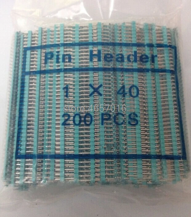 

Free shipping 200pcs/lot 2.54mm Blue Single Row Male 1X40 Pin Header Strip Gold-plated