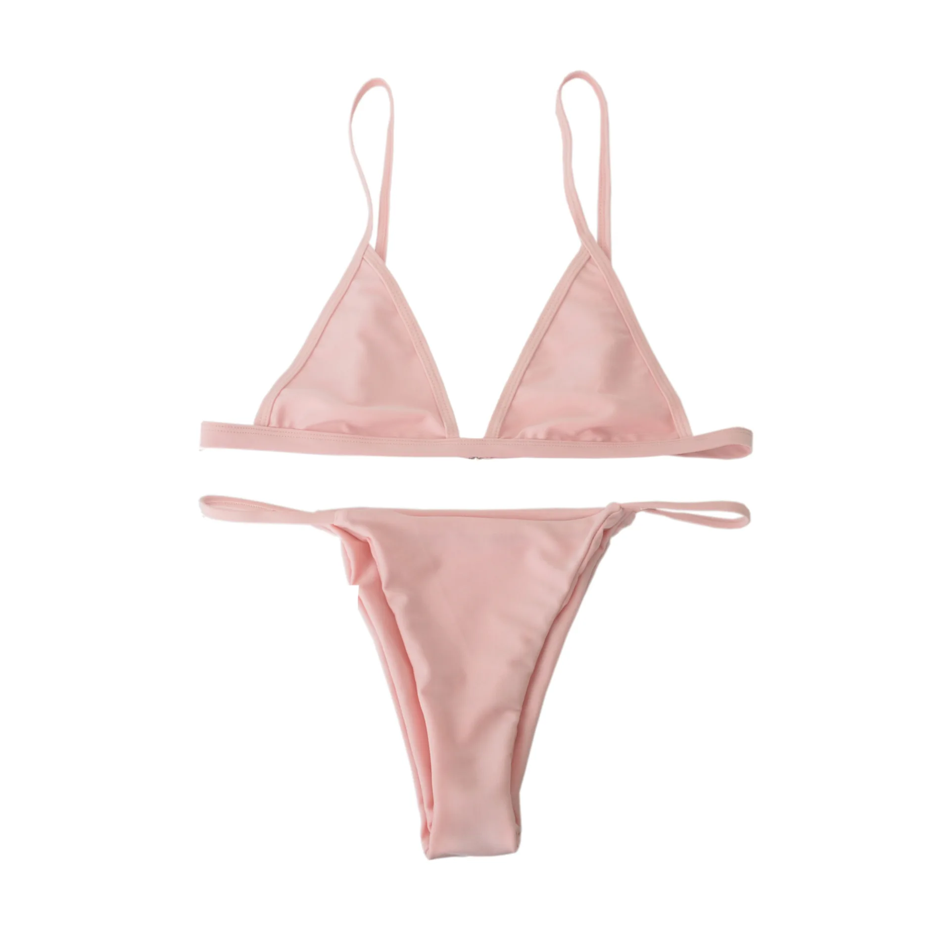 XL Плюс большой размер комплект бикини сексуальный купальник женский однотонный