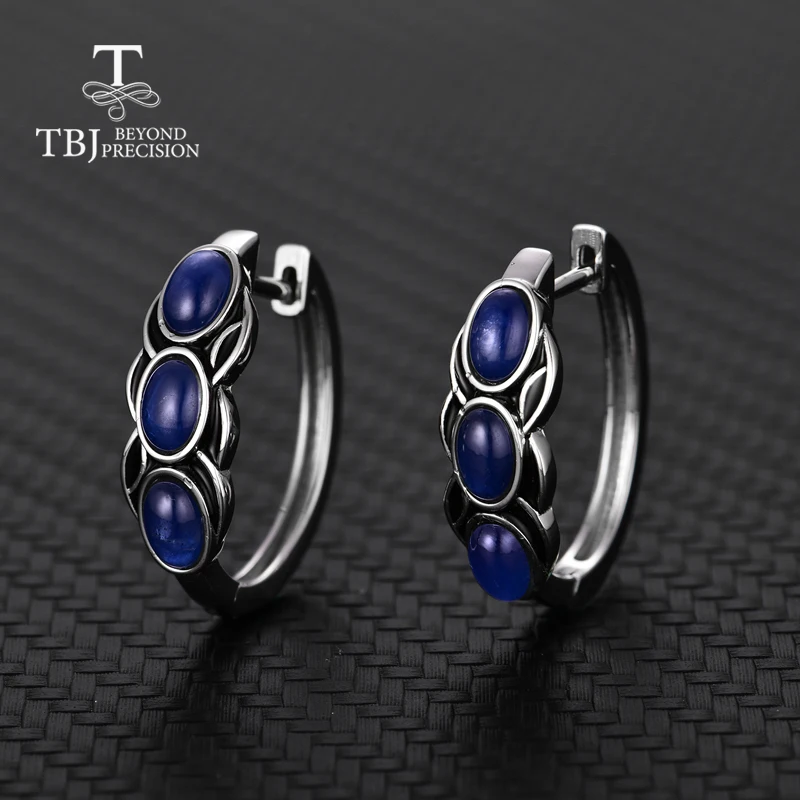 Женские серьги с сапфирами TBJ Подарочные ювелирные украшения натуральными