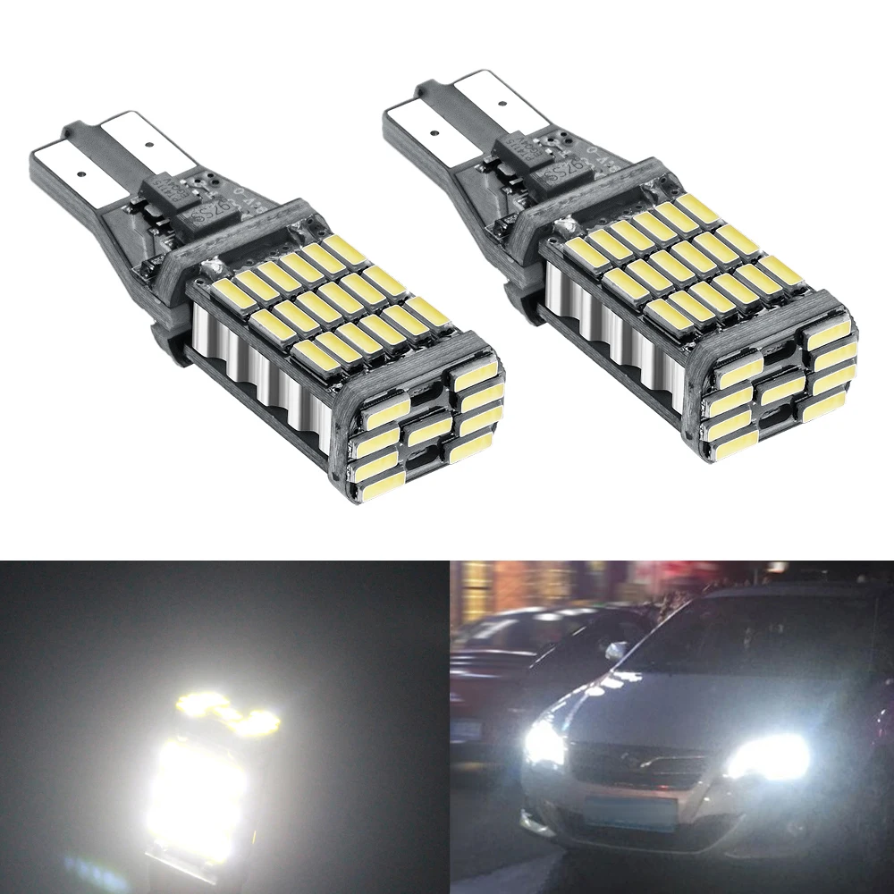 2 шт. супер яркий T15 W16W 921 45 SMD светодиодный 4014 автомобильный Canbus обратный