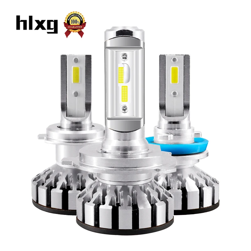HLXG H4 H7 H11 светодио дный H1 H3 H8 HB3 9005 HB4 9006 фары лампы чистый белый 6000 К 50 Вт 10000LM SMD чип