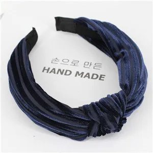 Navy Hairband Новое поступление, модная женская бархатная Базовая повязка на волосы с крестиком для девушек, элегантная повязка на голову для колледжа, женские мягкие аксессуары для волос - Цвет: Navy Hairband