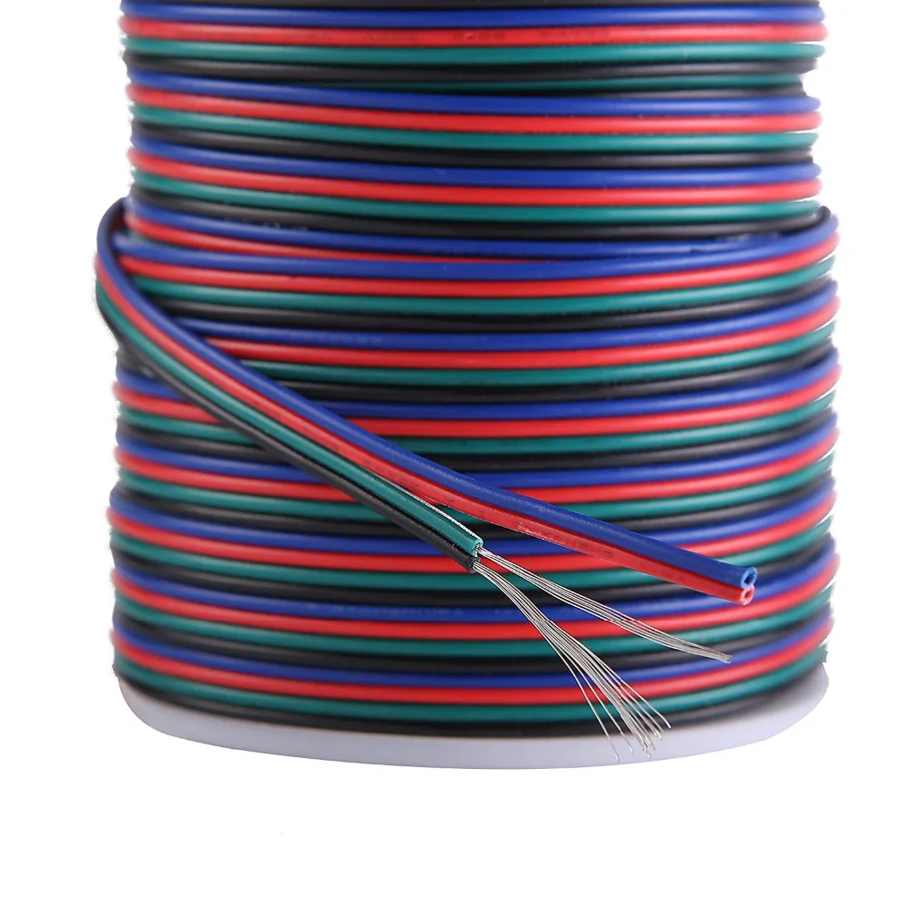 Удлинительный RGB кабель с катушкой 4 контакта 18/20/22 AWG светодиодные ленты
