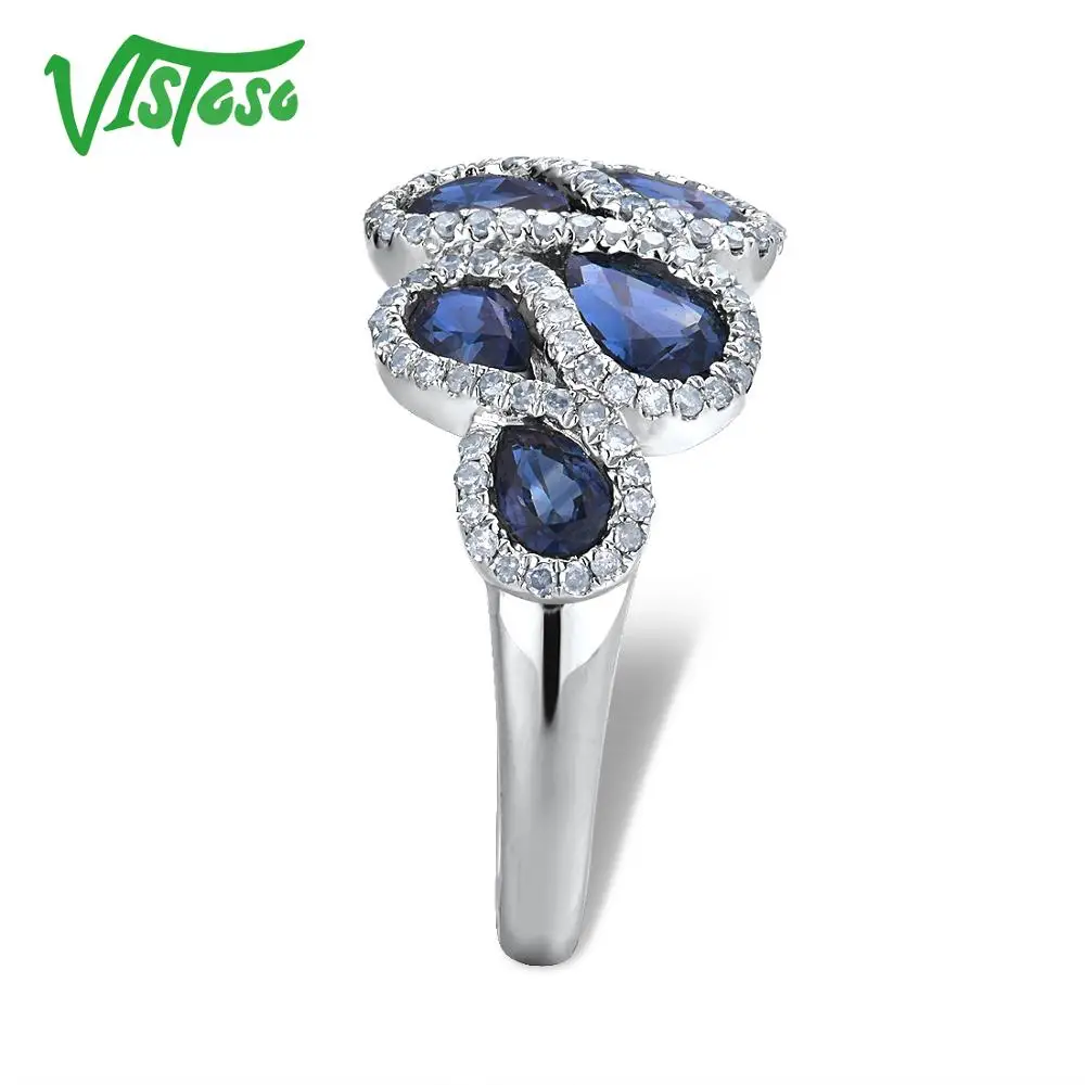 VISTOSO 14 K кольца из белого золота для женщин подлинные сверкающие бриллианты