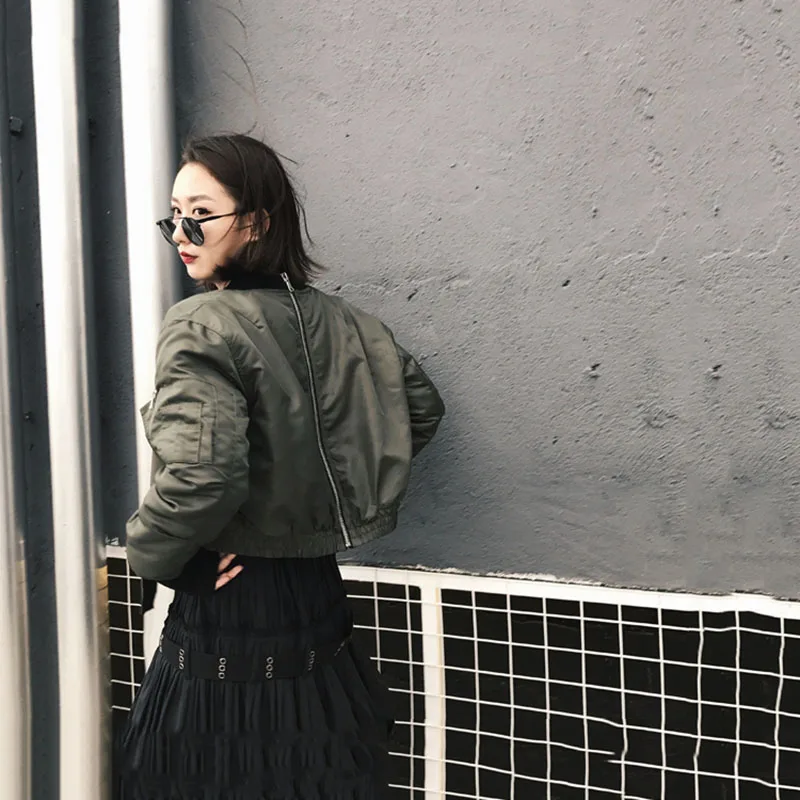 Twotwinstyle Короткие хлопковые пальто на молнии куртка-бомбер Куртки Для женщин