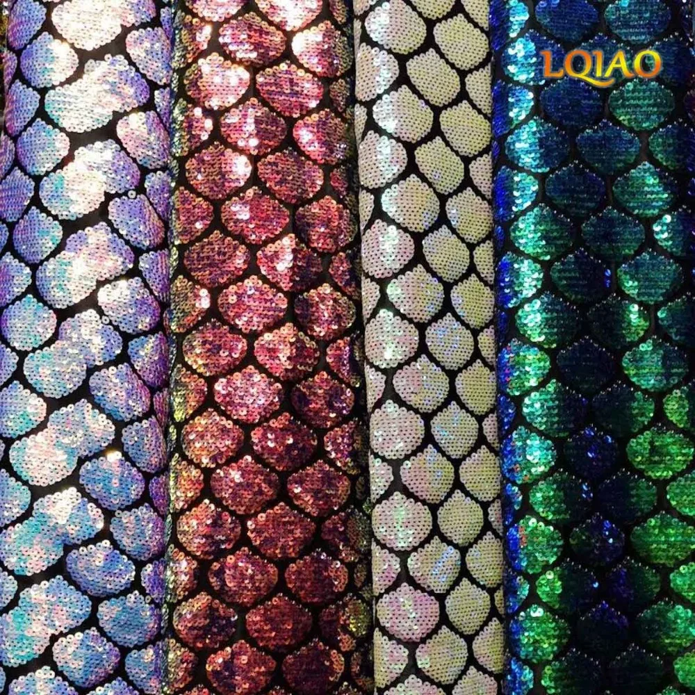 

Ткань для шитья LQIAO, с блестками в виде рыбьей чешуи, для детей и малышей