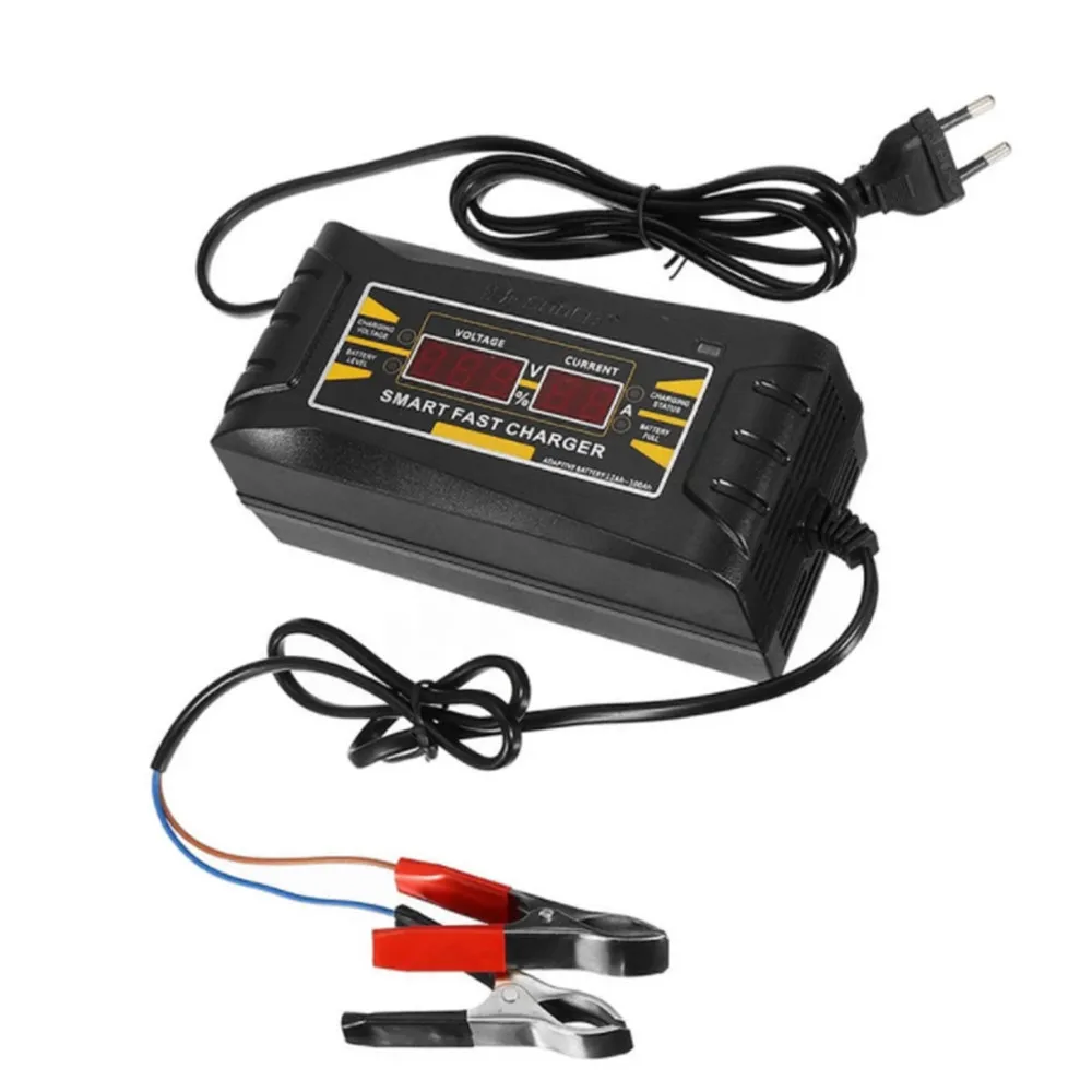 Car Battery Charging Units Full Automatic Car Battery Charger 150V-250V To 12V 6A EU Car Charger For Car Battery HD LCD Display