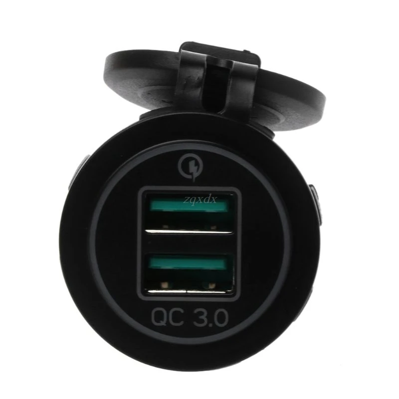 Двойное зарядное устройство USB 3 0 светодиодный быстрое для автомобиля 12 В/24 В