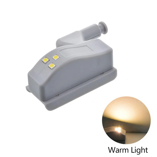 Warm White Light 3 светодиодный s под шкаф светильник s светодиодный датчик петли лампы 12 В питание от батареи домашний кухонный шкаф мини Ночной светильник LSL137 - Цвет: Warm White Light