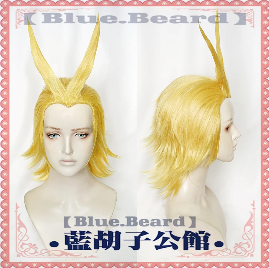 

Anime My Hero Academia Boku no Hiro Akademia All Might Golden Blonde Heat Resistant Hair Cosplay Costume Wig + Free Wig Cap