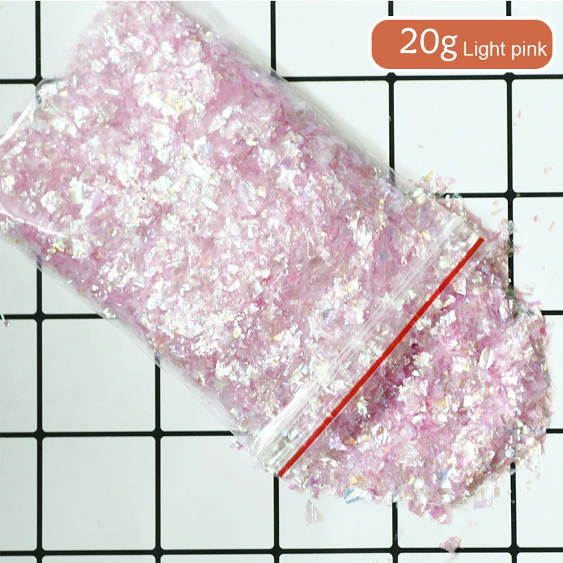 Светло-розовый 20 г красочные оболочки сахар сломанные кусочки мигающий флэш мусор материал УФ смола эпоксидная смола, форма для изготовления ювелирных изделий для DIY - Цвет: Светло-розовый