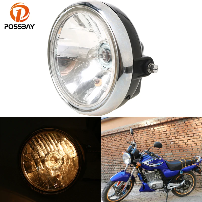 Posbay 6,9 ''мотоциклетный головной светильник Phare Moto круглый светильник Кафе Racer универсальный для Honda Yamaha Harley Suzuki EN125 передняя лампа